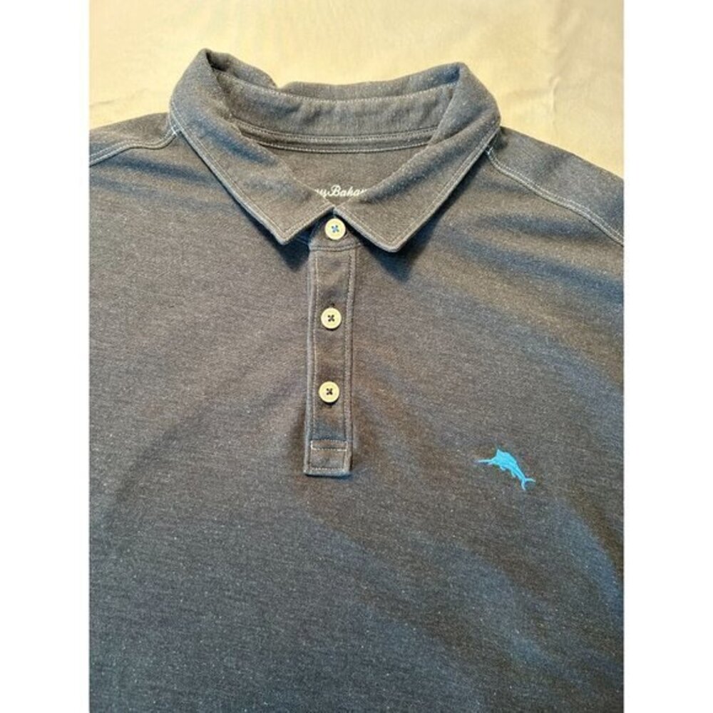 Men's Tommy Bahama Island Zone Gray Polo Collared Shirt size XXL‎ - Picture 3 of 6